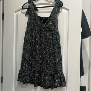 Aqua black Polk o dot dress